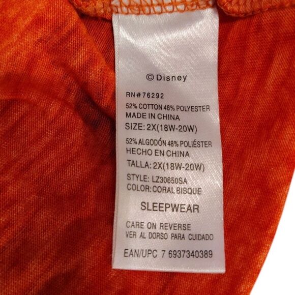 Disney Red Stitch Graphic Sleepwear TShirt Top Plussize 2X - Picture 9 of 11